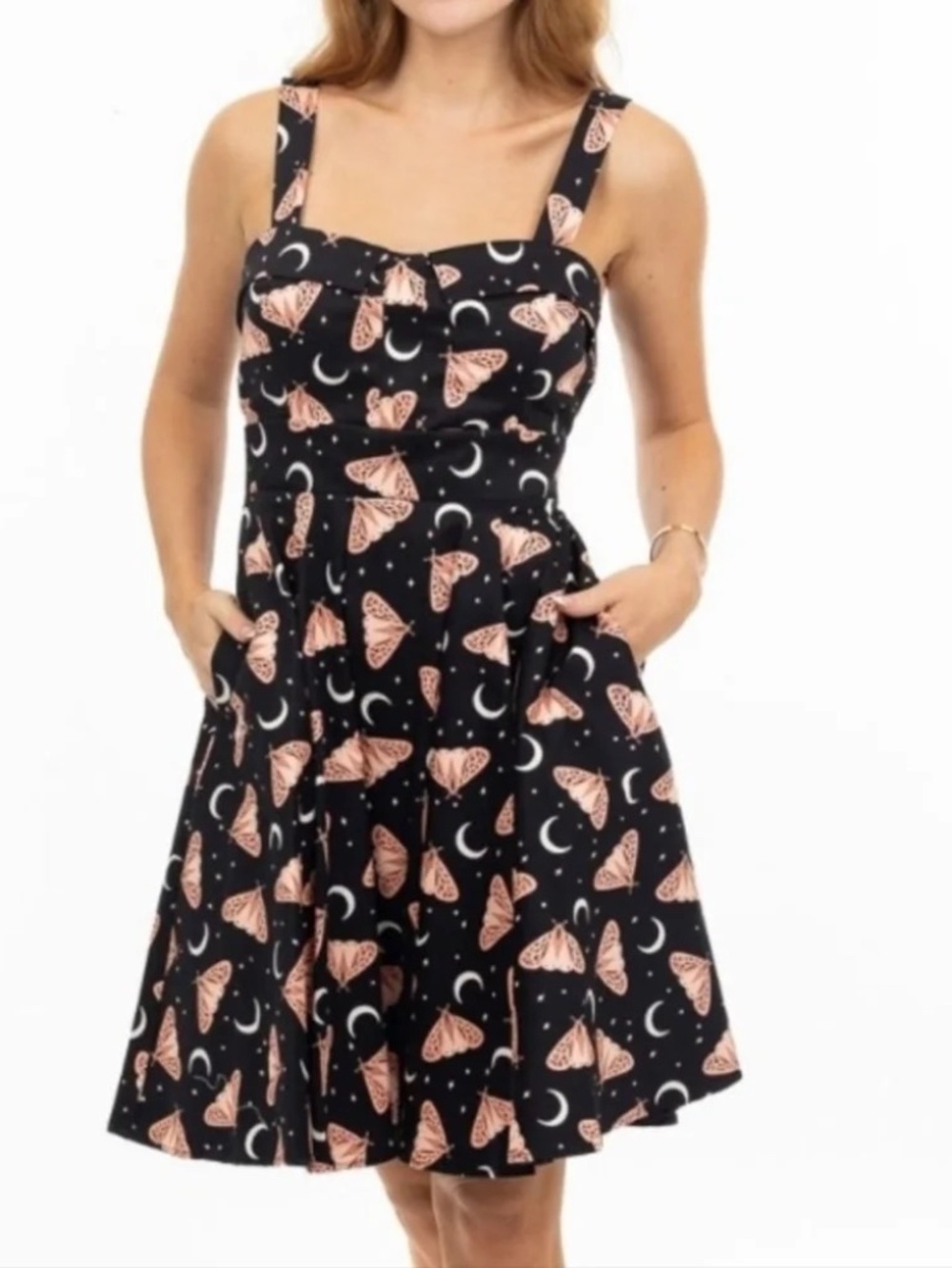 Eva Rose Moth & Moon Flare Sleeveless Dress Size Small